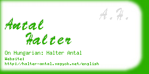 antal halter business card